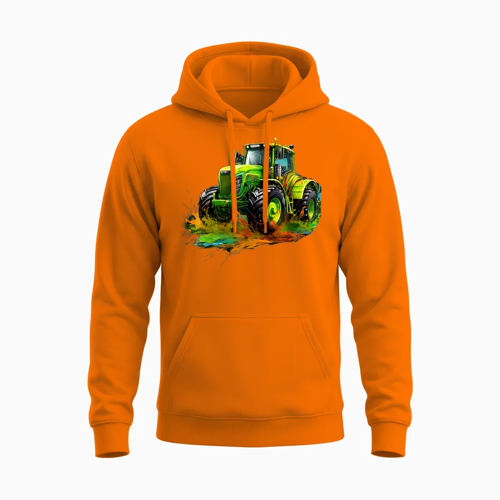 Traktor Deutz Für Den Dorfrocker I Landwirtschaft Unisex Hoodie in Safety Orange