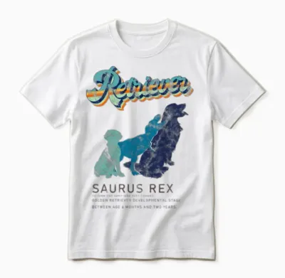 Retriever Saurus Rex Unisex T-Shirt - White