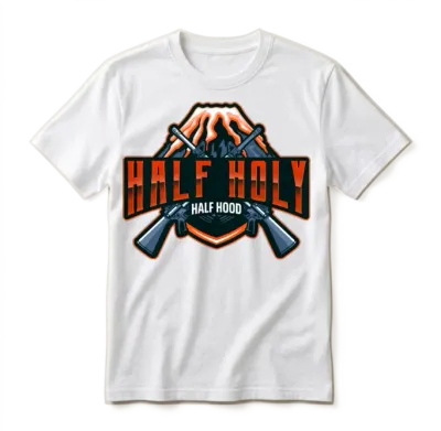 Half_holy_half_hood Unisex T-Shirt - White