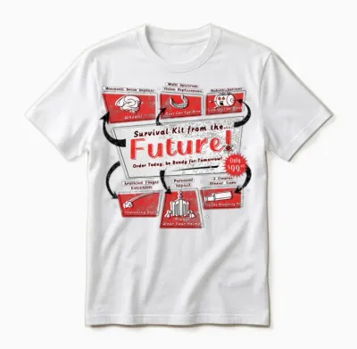 Retro Future Survival Kit Unisex T-Shirt - White