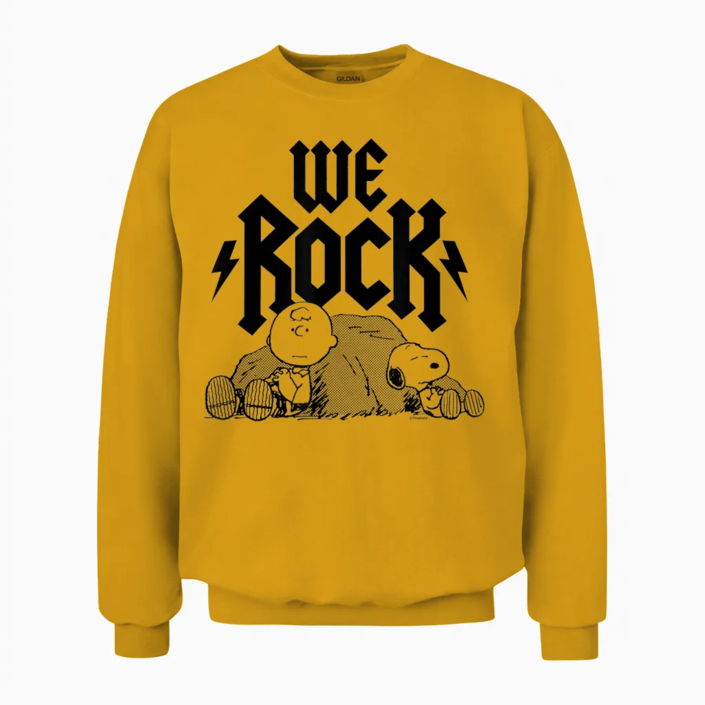Peanuts - Wir Rocken Charlie Brown Und Snoopy Unisex Sweatshirt in Gold