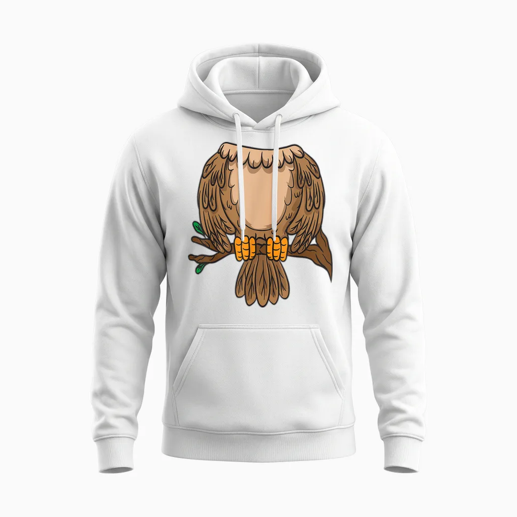Funny Headless Owl Halloween Night Bird Costume Easy Outfit Unisex Hoodie in White