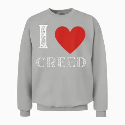 Vintage I Heart Creed First Name Personalized I Love Creed Unisex Sweatshirt - Ash