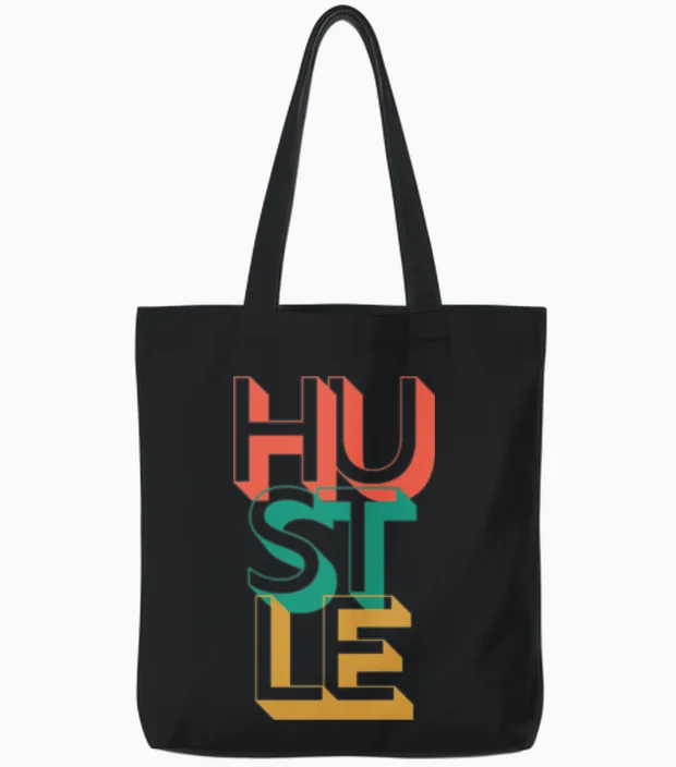 Retro Hustle - Inspirational Tote Bags in Black