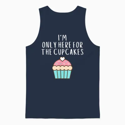 Only Here for the Cup Cakes Funny Cute Pastel Cup Cake Meme Unisex Tank Top - Navy