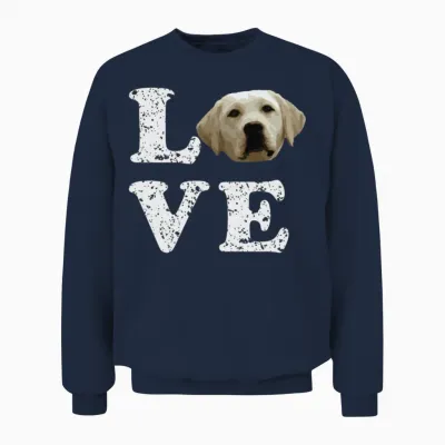 I Love My Yellow Lab Labrador Retriever Dog Unisex Sweatshirt - Navy