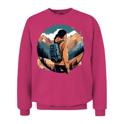Hiking Girl Unisex Sweatshirt - Heliconia