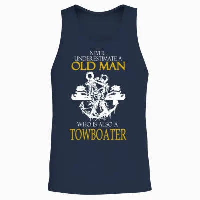 Towboater - Never Underestima Old Towboater Unisex Tank Top - Navy