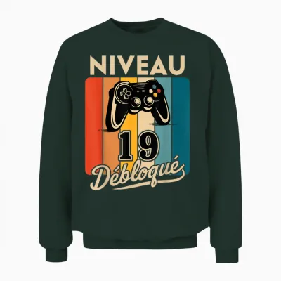 Level 19 Years Man 2006 Birthday Gamer Level 19 Man Unisex Sweatshirt - Forest