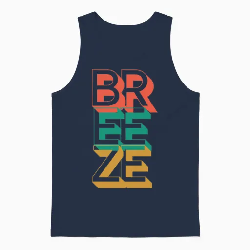 Retro Breeze Unisex Tank Top in Navy