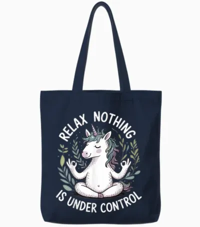 Relax Nothing Is Under Control Tote Bags - Navy