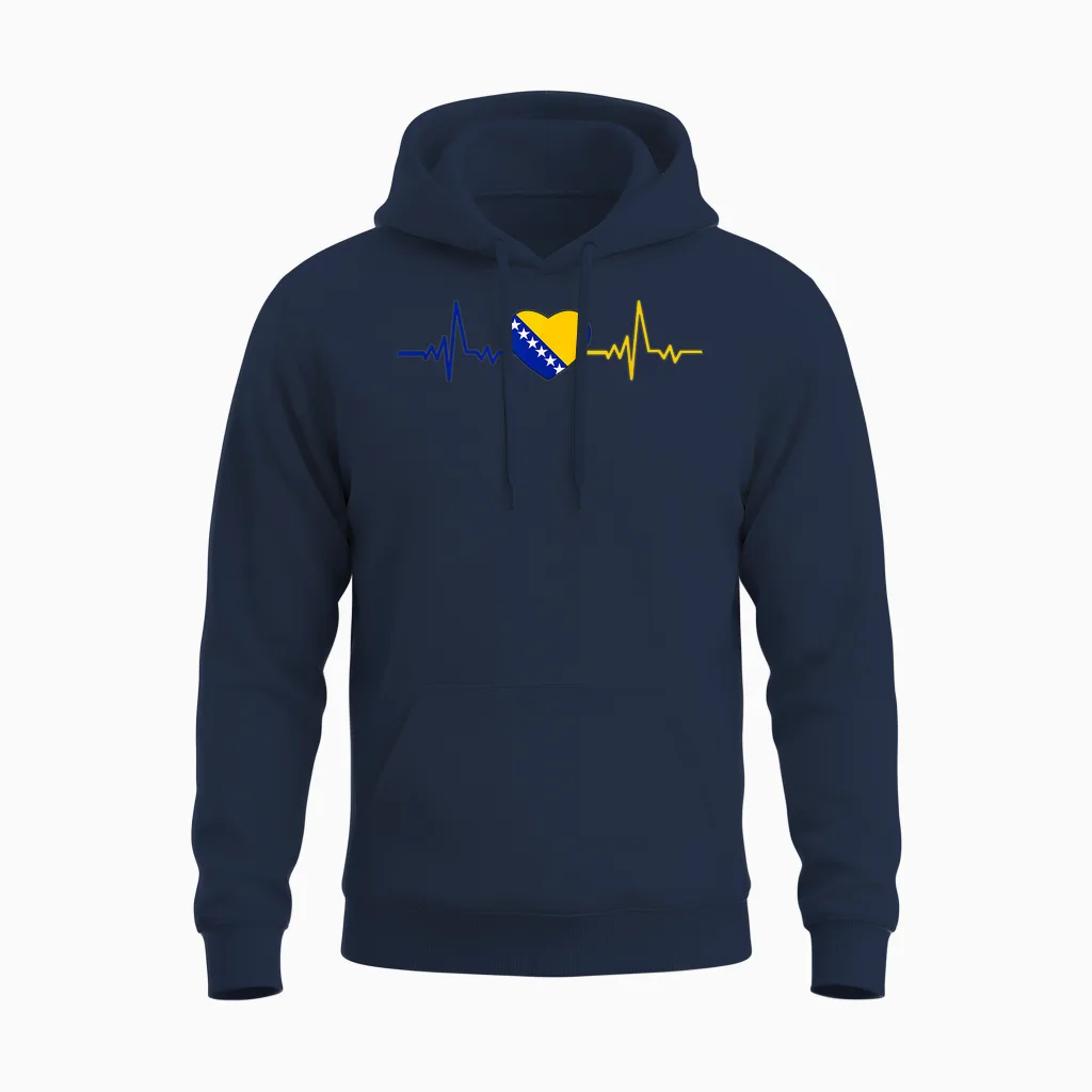 Bosnien Love Bosnien Flagge Bosnien Flagge Für Bosnier Mit Herz Unisex Hoodie in Navy