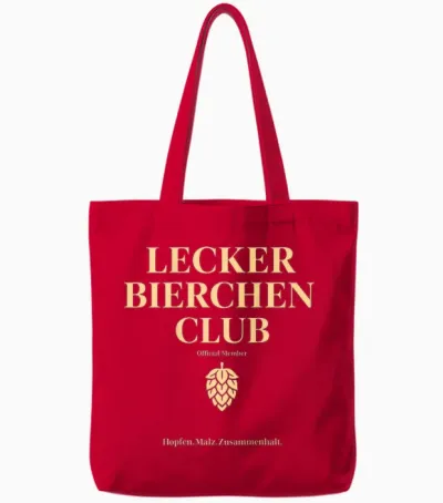 Lecker Bierchen Club Tote Bags - Red