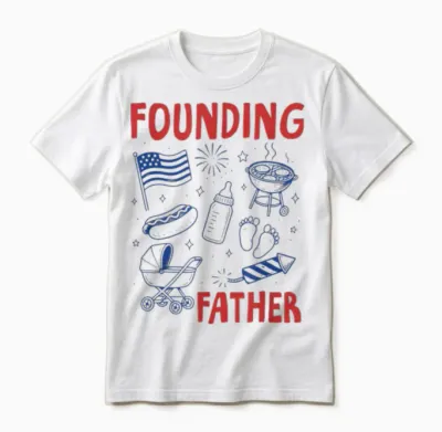 An All American Baby Pregnancy Announcement 4th of July Unisex T-Shirt - White