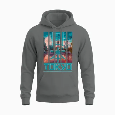 Tokyo Tower Unisex Hoodie - Graphite Heather