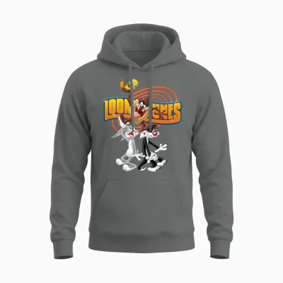 Looney Tunes Bugs Taz Tweety Sylvester Unisex Hoodie - Graphite Heather