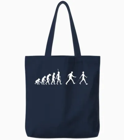 Evolution Nordic Walking Hiking Walking Sports T-Shirt, Black, S Tote Bags - Navy