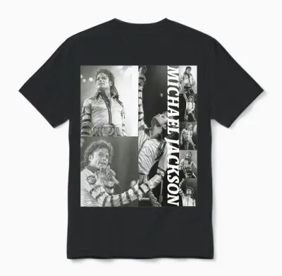 Michael Jackson 012 Back Printed Unisex T-Shirt - Black