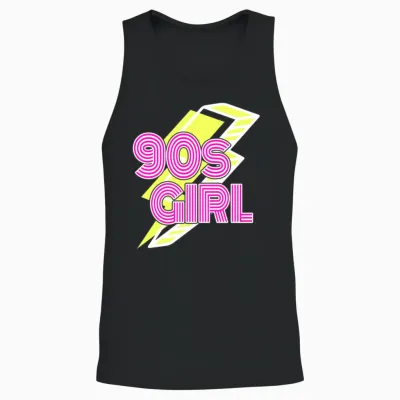 90s Girl Retro Vintage Unisex Tank Top - Black