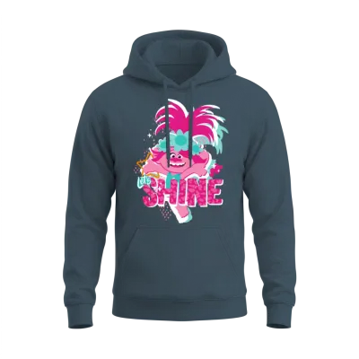 Trolls Shine with Pink Poppy Unisex Hoodie - Dark Heather