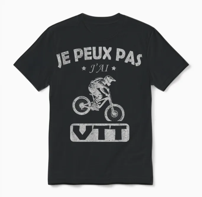 Je Peux Pas J'ai Mtb Bike Bike Cyclist Cycling Mountain Unisex T-Shirt in Black