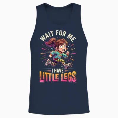 Wait for Me I Have Little Legs Lustiges Laufen Läufer Unisex Tank Top - Navy