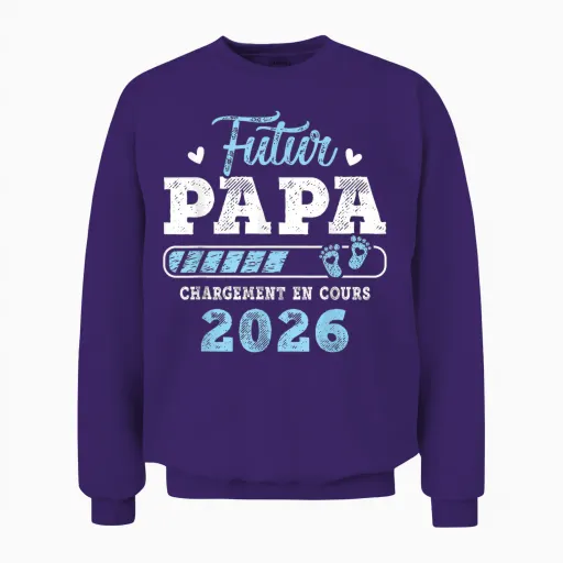 Future Dad 2026 Daddy Loading in Progress 2026 Unisex Sweatshirt - Purple