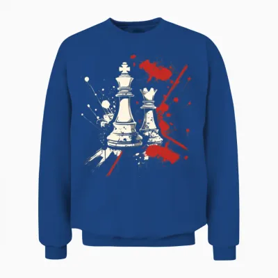 Chess Queen and King Streetart Unisex Sweatshirt - Royal