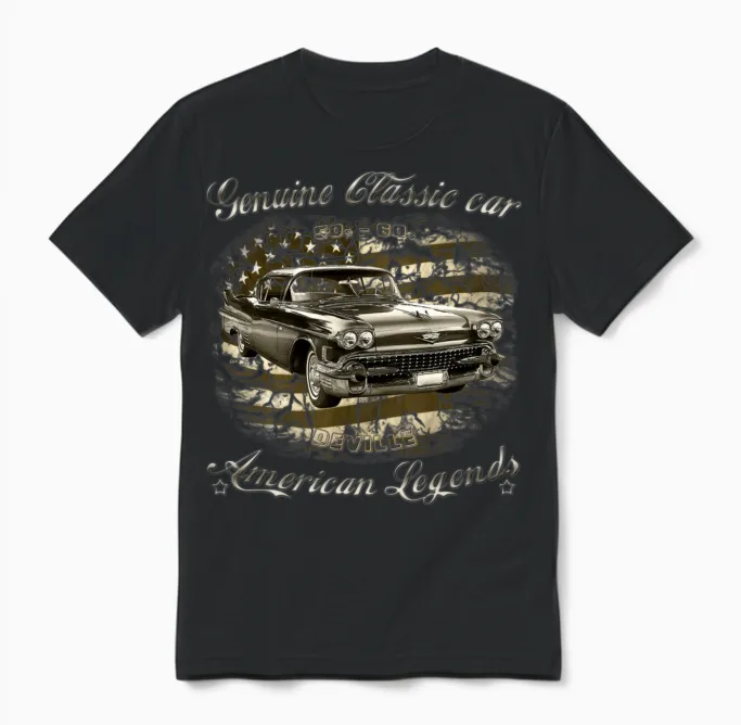 50-Ties Deville Cadillac Unisex T-Shirt in Black