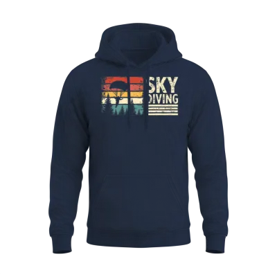 Skydiving Vintage Retro Sunset Unisex Hoodie - Navy