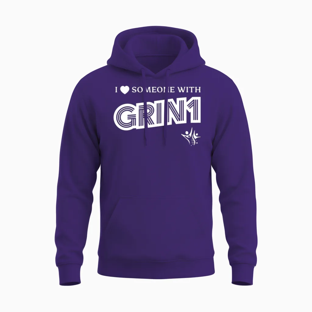 I Love Someone with Grin1 Unisex Hoodie in Purple
