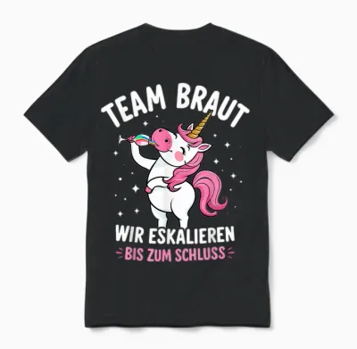 Team Braut Einhorn Junggesellenabschied Frauen Jga Unisex T-Shirt - Black
