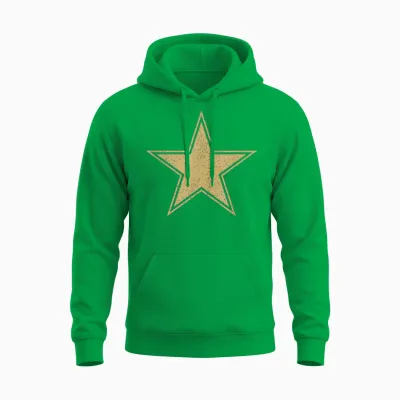 Gold Star on a T-Shirt T-Shirt, Black, S Unisex Hoodie - Irish Green