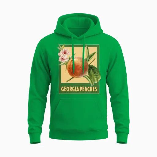 Georgia Peaches / Summer Design Unisex Hoodie in Irish Green