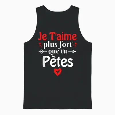 I Love You Stronger Than You Fart Couple Funny Valentine's Day Unisex Tank Top - Black