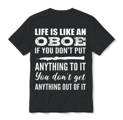 Like an Oboe Concert Goer Gift Unisex T-Shirt - Black