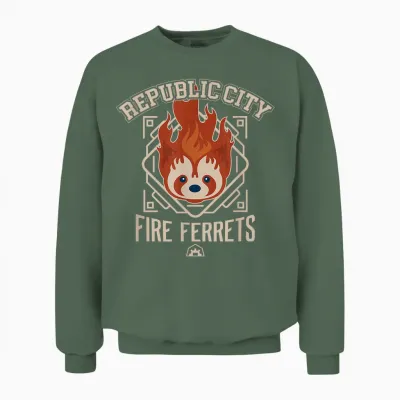 The Legend of Korra Republic City Fire Ferrets Unisex Sweatshirt - Military Green