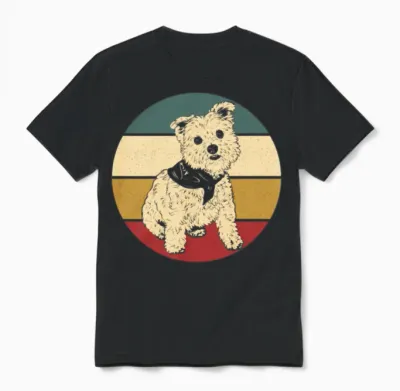 Retro West Highland Terrier Unisex T-Shirt - Black