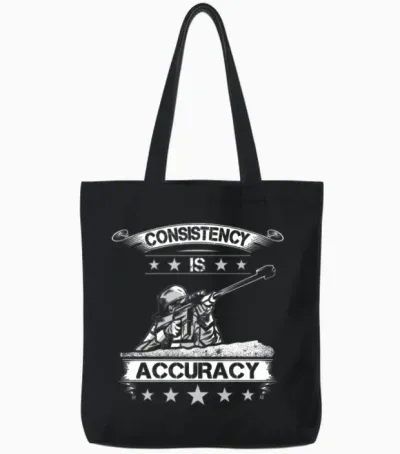 Long Range Shooter Consistency Accuracy Tote Bags - Black