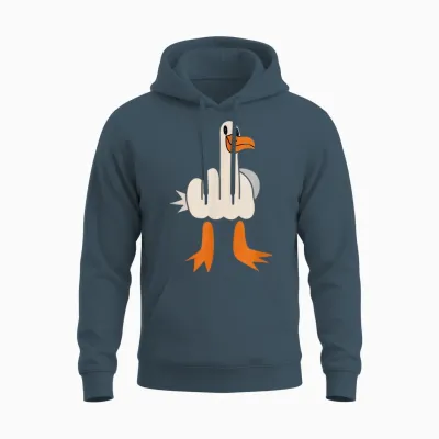 Mittelfinger-Möwe, Humor Für Erwachsene, Lustige Geste, Flip Off Unisex Hoodie - Dark Heather