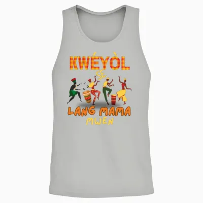 Happy Fete Kweyol Happy Jounen Kweyol Day Saint Lucia Creole Unisex Tank Top - Ash