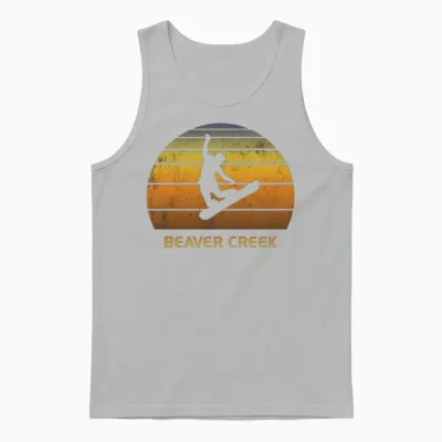 Retro Beaver Creek Colorado Snowboarding Fan Unisex Tank Top - Ash