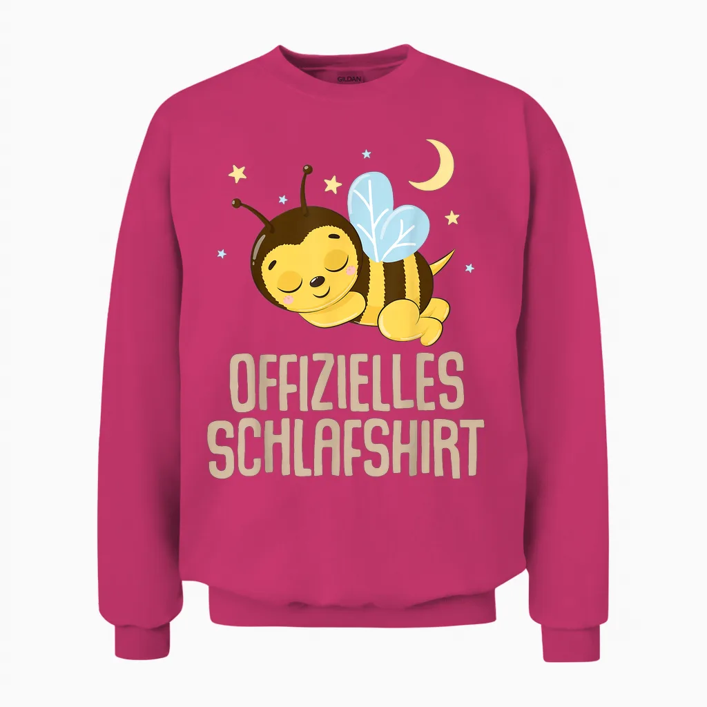 Offizielles Schlafshirt Herren Biene Lustig Geschenk Fun Unisex Sweatshirt in Heliconia