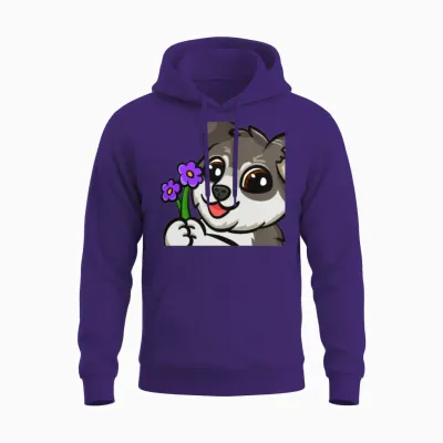 Dog Flower Unisex Hoodie - Purple