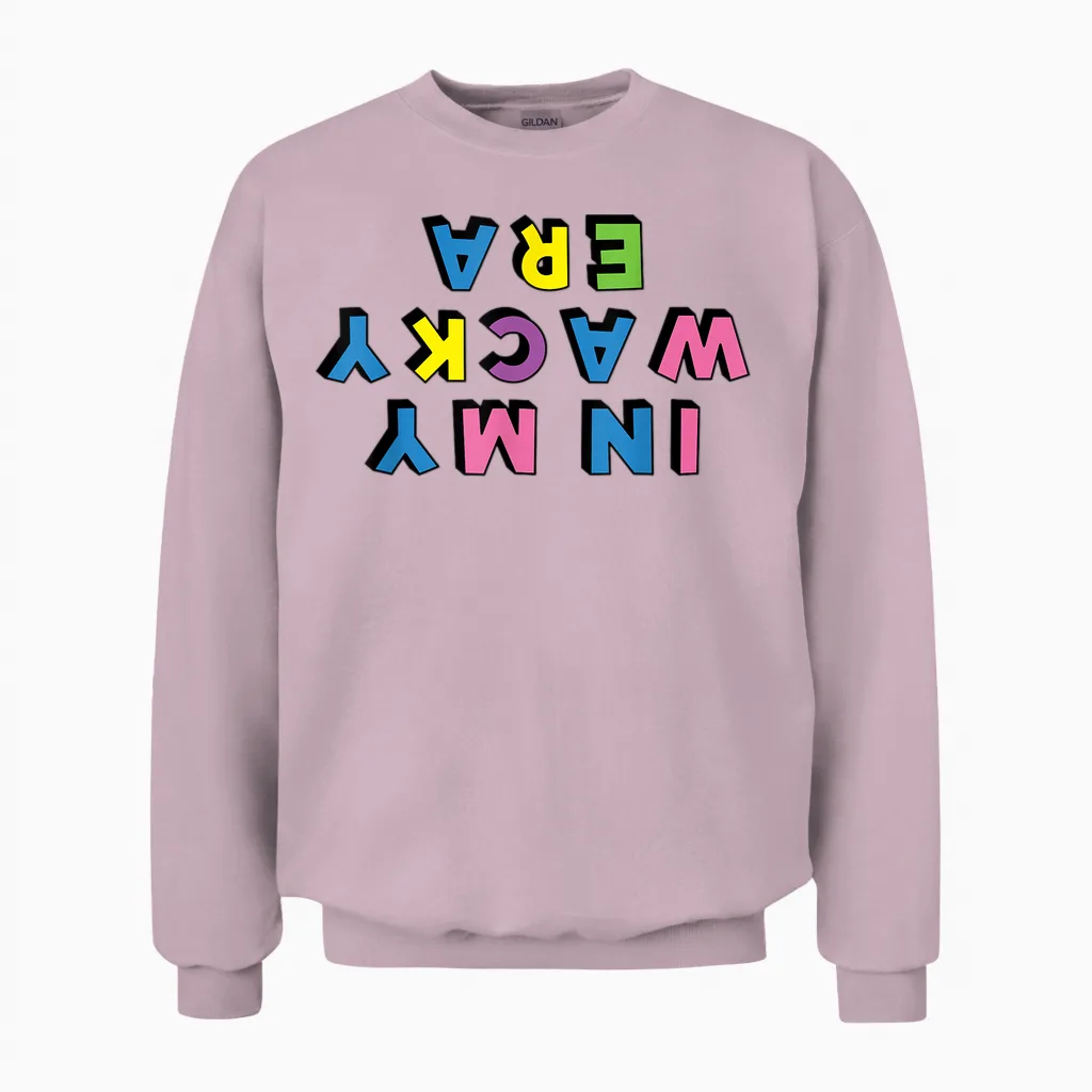 Wacky Costume Mismatch Day Outfit Unisex Sweatshirt in Light Pink