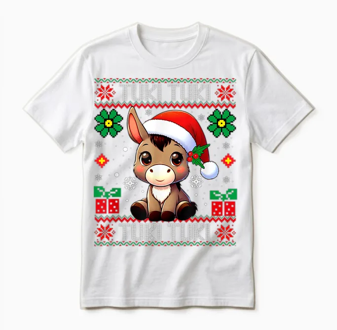 Mi Burrito Sabanero Mexican, Donkey Latino Ugly Christmas Unisex T-Shirt in White