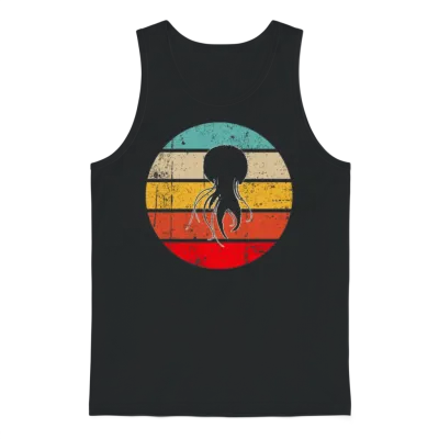 Jellyfish Retro Unisex Tank Top - Black