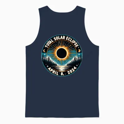 Solar Eclipse Astronomy Vintage 2024 Solar Eclipse Unisex Tank Top - Navy