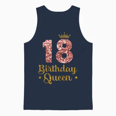 Ladies 18th Queen Birthday 18 Years 18 T-Shirt, Black Unisex Tank Top - Navy
