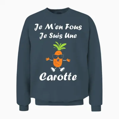 Funny Carrots Funny Je M'en Fous Je Suis Une Carrot T-Shirt, Black, S Unisex Sweatshirt - Dark Heather
